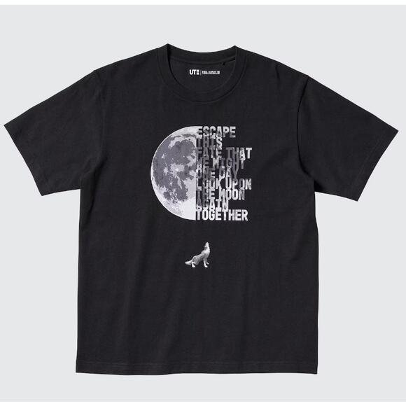 Uniqlo x Final Fantasy 16 FFXVI Graphic Moon T-shirt in Black - Picture 1 of 10
